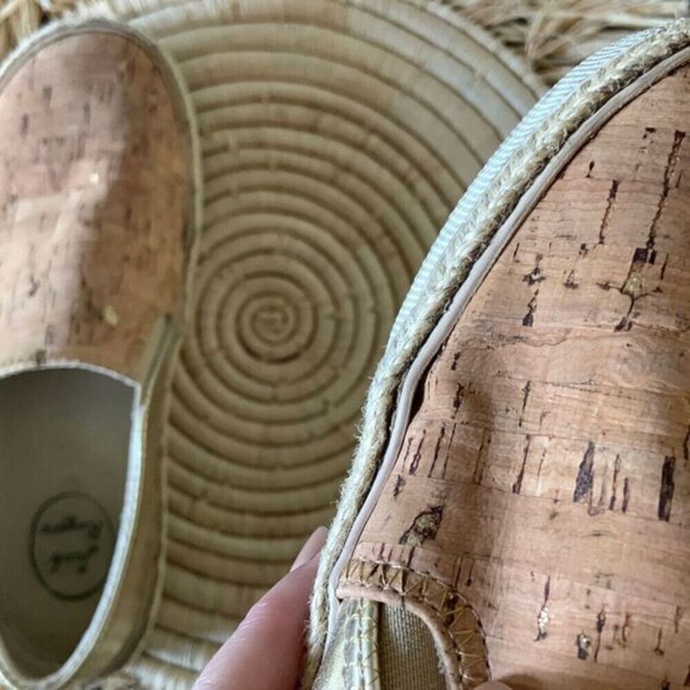 JACK ROGERS Tucker Sneakers Natural Cork / Gold Slip On Casual Shoes Size 6 - Picture 12 of 15